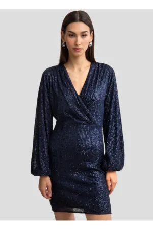 Rochie mini cu paiete Loreta - Albastru