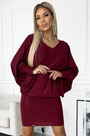Rochie mini cu sclipici tip liliac -