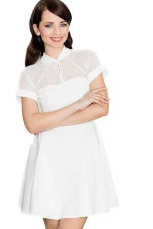 Rochie mini dama Monloie K399 ecru