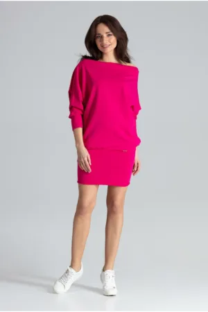 Rochie mini dama Stubby K254 roz