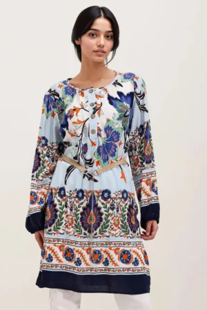 Rochie mini dama - imprimeu - viscoza satinata - multicolor