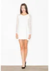 Rochie mini -  dantela - alba - poliester