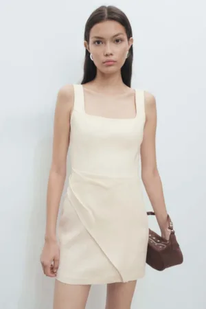 Rochie mini de in cu decolteu patrat