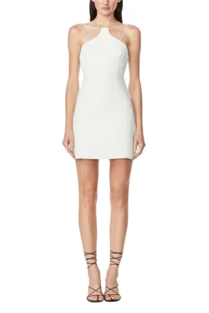 Rochie mini - de ocazie accesorizata cu bretele din cristale aplicate manual