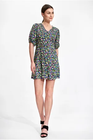 Rochie mini de vara - viscoza - multicolor