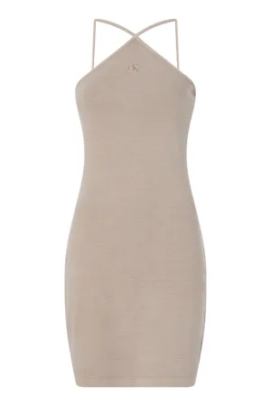 Rochie mini din amestec de bumbac organic