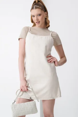 Rochie mini din amestec de lyocell