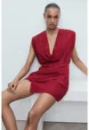 Rochie mini din amestec de lyocell cu model drapat