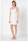 Rochie mini din dantela cu pliuri inversate Helena
