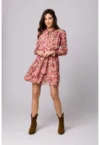 Rochie mini din sifon floral -