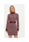 Rochie mini din tricot cu maneca lunga