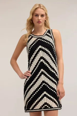Rochie mini dreapta tricotata