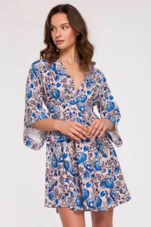 Rochie mini evazata cu imprimeu -