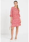 Rochie mini evazata cu imprimeu cu inimi