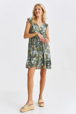 Rochie mini evazata cu imprimeu paisley