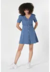 Rochie mini evazata din denim