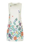 Rochie mini fara maneci - cu motive florale