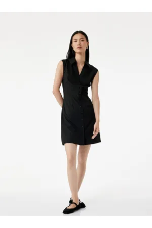 Rochie mini fara maneci cu nasturi