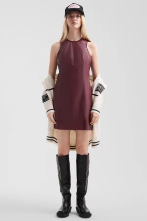 Rochie mini fara maneci - din piele ecologica