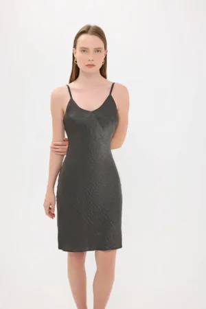 Rochie mini  fara maneci - linie A - satin