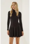 Rochie mini -  guler - negru - poliester