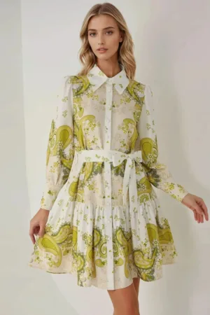 Rochie mini -  imprimeu - multicolor - material subtire