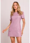 Rochie mini in forma de trapez -  Roz -