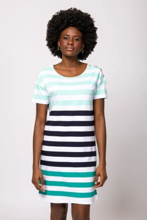 Rochie mini lejera Vuol - Negru - Verde pal - Alb optic -