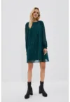 Rochie mini maneci bufante verde smarald