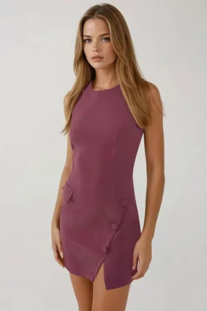 Rochie mini  mulata - violet - material textil