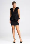 Rochie -  mini - poliester - neagra