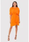 Rochie mini portocalie cu croiala larga DA1654 BLOOD ORANGE