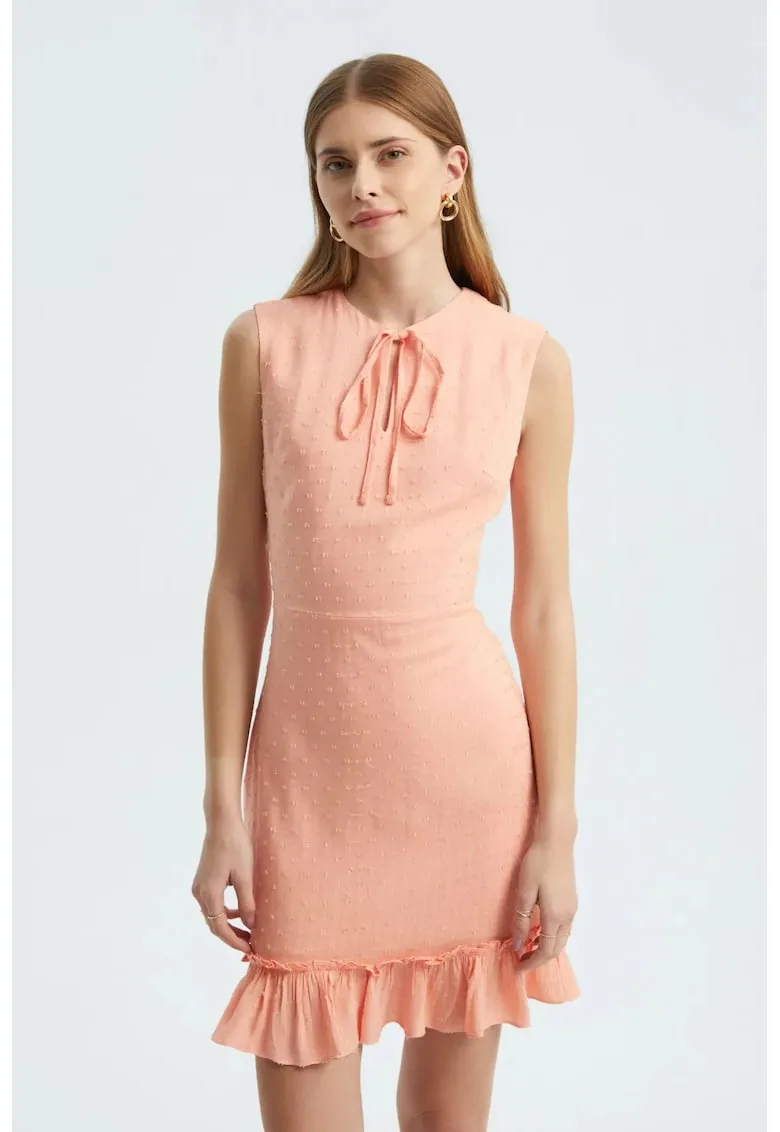 Rochie mini - portocalie - textil