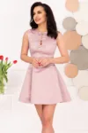 Rochie mini roz din tafta Carla baby doll
