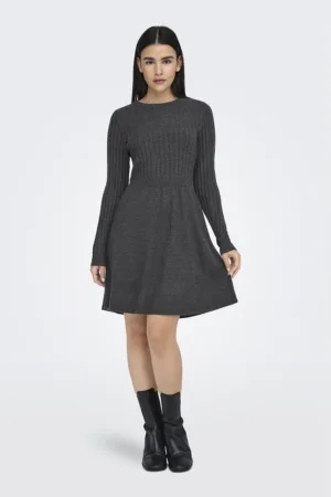 Rochie mini striata cu maneci lungi