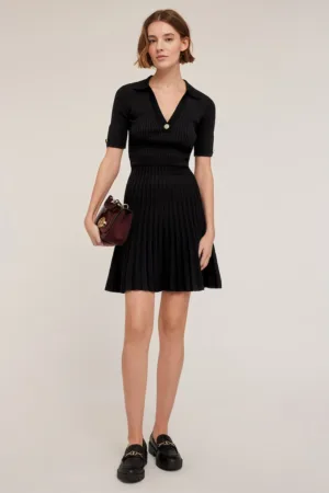 Rochie mini striata cu maneci scurte