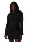 Rochie mini texturata cu decupaj pe partea din spate
