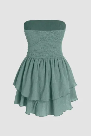 Rochie mini -  texturata -volane