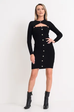 Rochie mini tricotata cu bolero