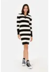 Rochie mini tricotata cu dungi
