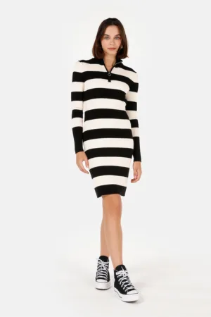 Rochie mini tricotata cu dungi