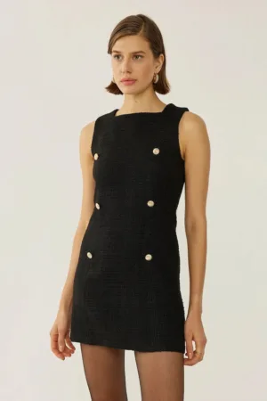 Rochie mini -  tweed - negru