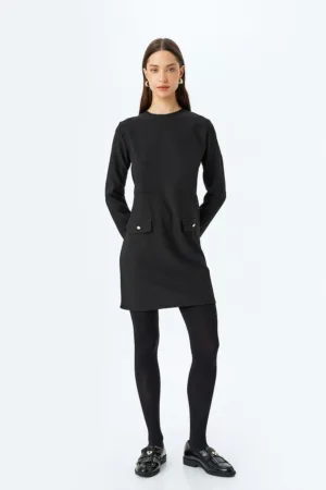 Rochie mini uni cu decolteu la baza gatului