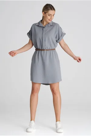 Rochie model M1001 - lejera - gri - viscoza