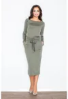 Rochie -  model M246 - lunga - maneci lungi - verde - viscoza