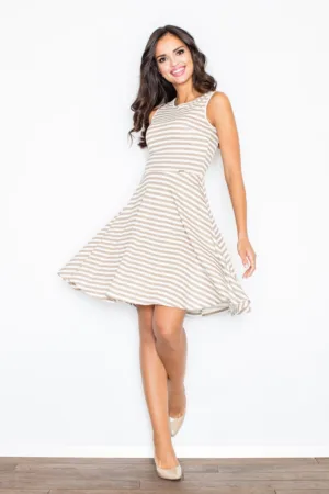 Rochie model M295 - dungi - bej - vara - bumbac