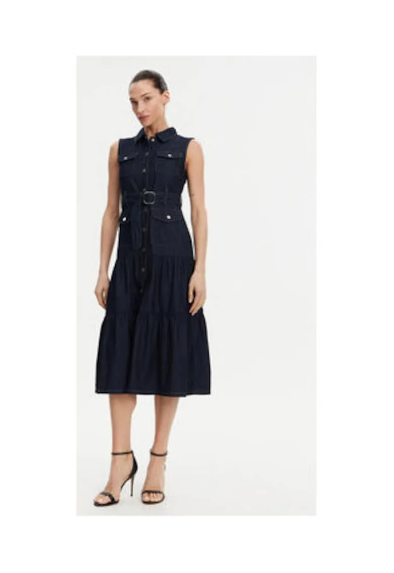 Rochie model RNAUTICA 305 - bumbac - albastru marin