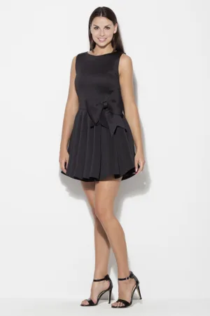 Rochie model cu funda - evazata - negru - poliester 100% -