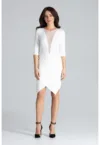 Rochie mulata  L012 - asimetrica - ecru - bumbac 95%