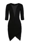 Rochie mulata  L012 - asimetrica - neagra - bumbac 95% -